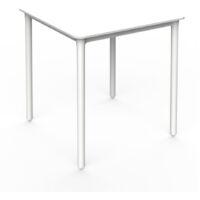 Garbar – Table carrée 70x70 cm pour 2 à 4 personnes – Polypropylène et fibre de verre – Résistante aux UV et intempéries – Blanche