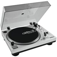 Platine vinyle USB manuelle – Entraînement par courroie – Moteur à courant continu – Compatible Windows et Mac – Sortie RCA et USB – Omnitronic