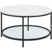 Vasagle Table Elegante Noir 80 cm Design Épuré