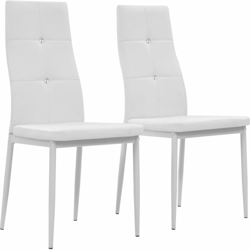 Sillas de comedor 2 unidades cuero sintético blanco vidaXL