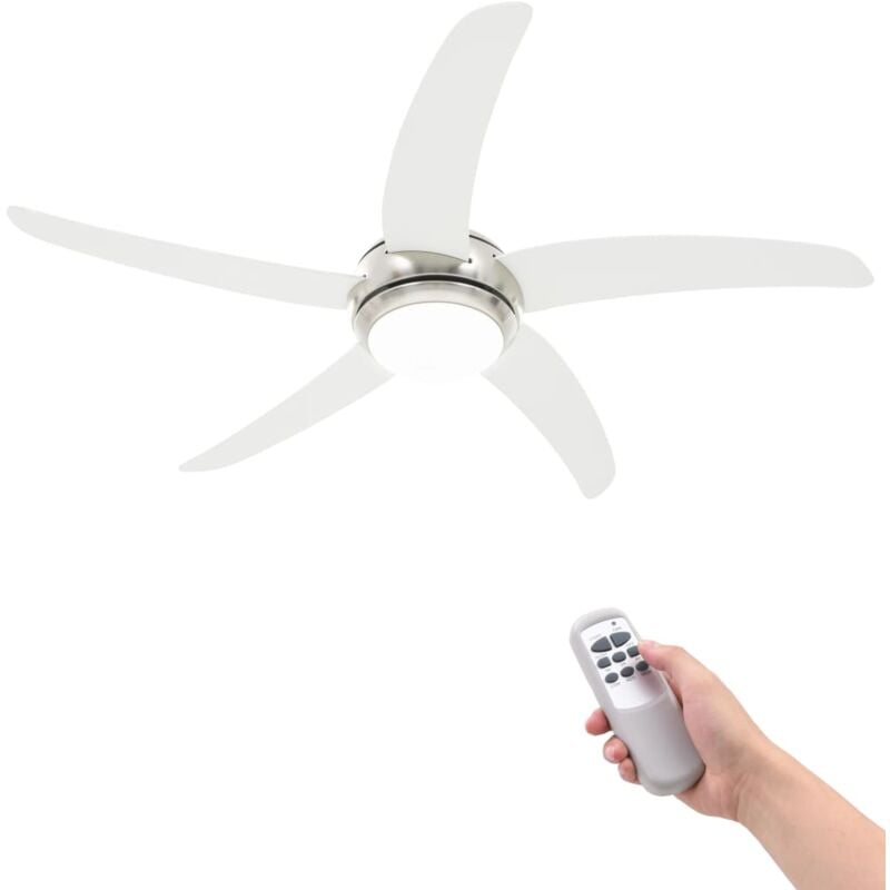 Ventilador de techo adornado con lámpara 128 cm blanco vidaXL