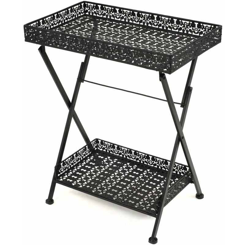 Mesa de centro plegable estilo vintage metal 58x35x72 cm negro vidaXL