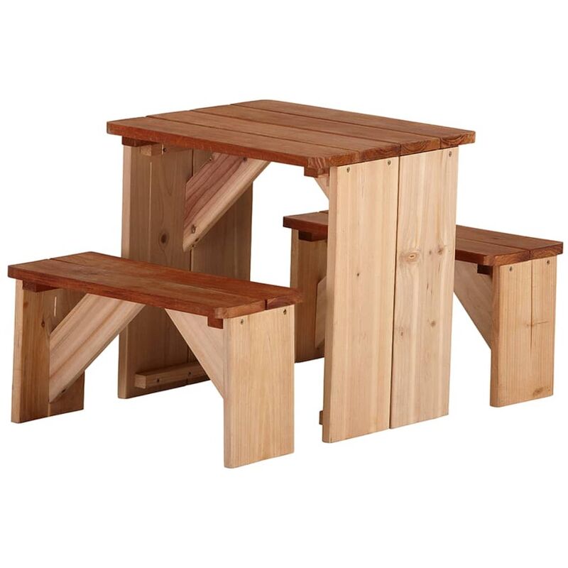Axi Zidzed Mesa de picnic para niños y bancos madera en juego muebles conjunto