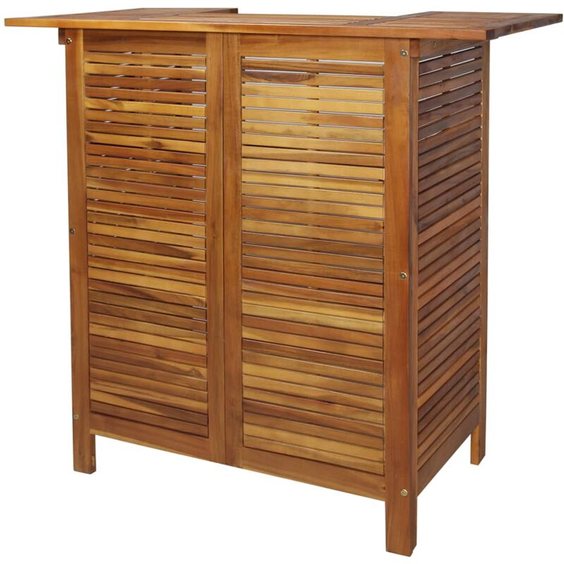 Mesa alta de bar de madera de acacia maciza 110x50x105 cm vidaXL