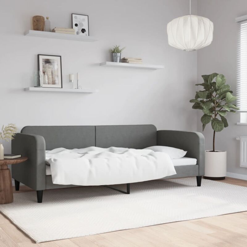 VidaXL Sofá cama nido con cajones tela gris claro 100x200 cm