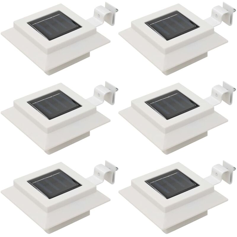 Lámparas solares LED de exterior 6 uds cuadradas 12 cm blanco vidaXL