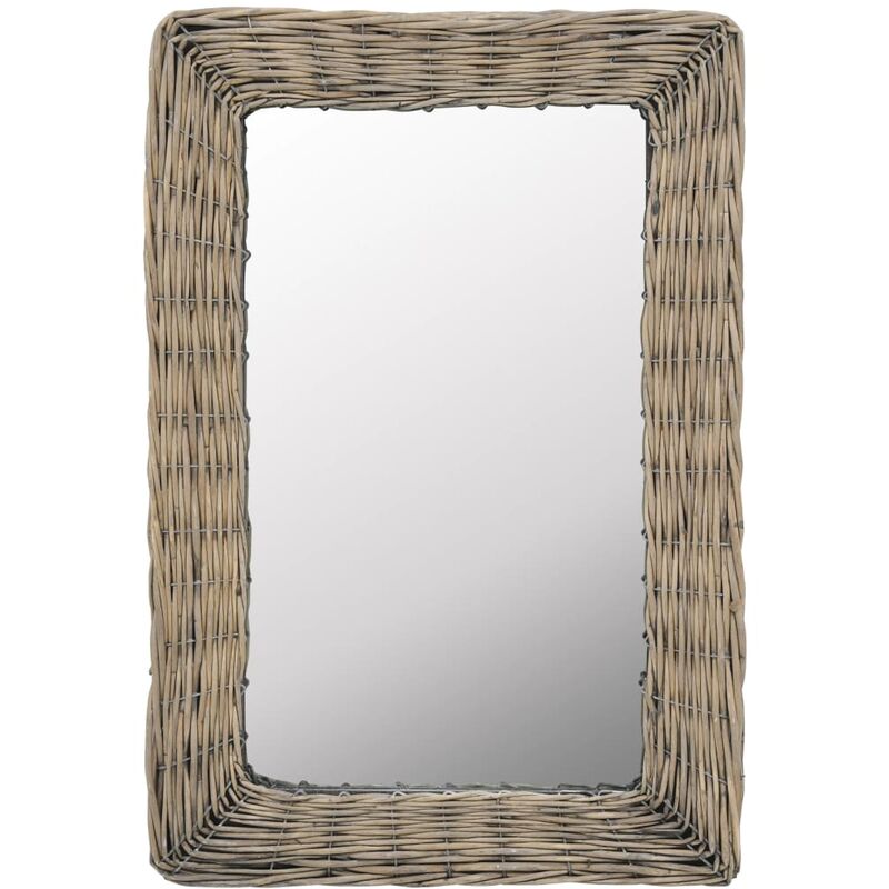 Espejo Montado En La Pared De Mimbre De Mimbre Para Sala De Estar Dormitorio Oficina 40 cm Color Aleatorio 