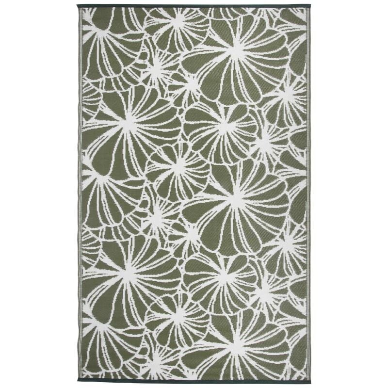 Alfombra Exterior Esschert chill mat verde 241x152cm estampado floral 241x152 oc21