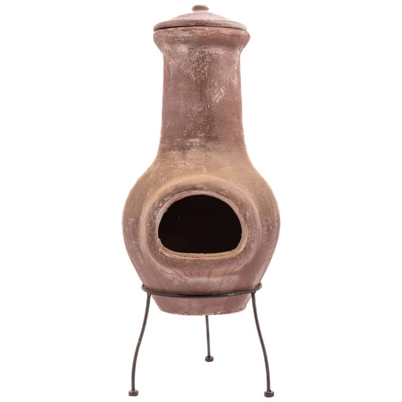 Chimenea Salamanca rojo oscuro 36x36x85 cm arcilla RedFire