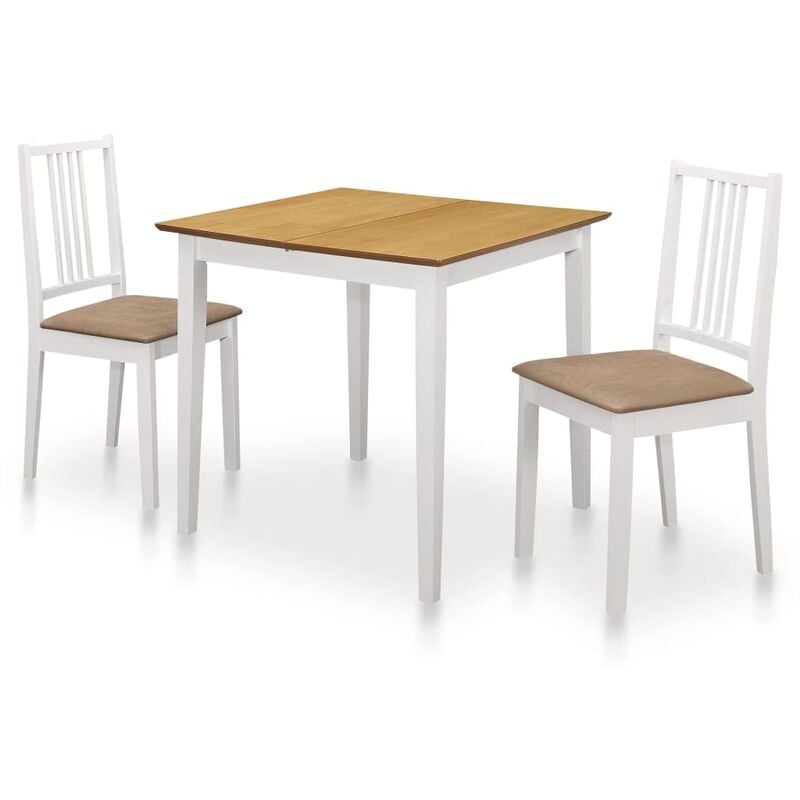 Juego de muebles de comedor 3 piezas MDF blanco vidaXL