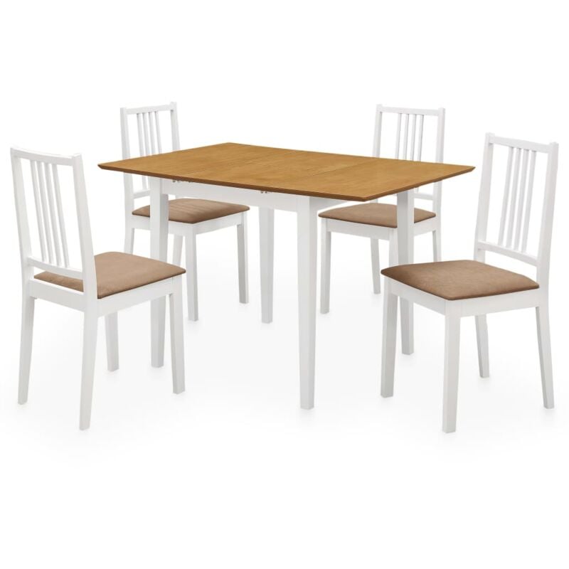 Juego De Muebles comedor 5 piezas vidaxl mdf blanco y 276409 madera 120 80 74