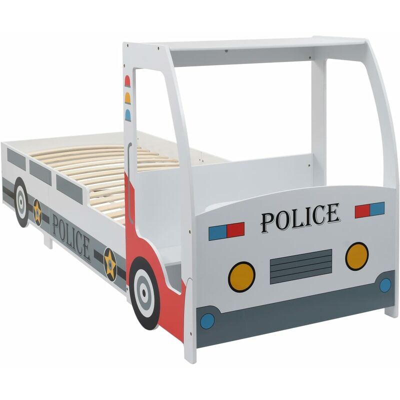 Cama infantil forma de coche de policía y escritorio 90x200 cm vidaXL