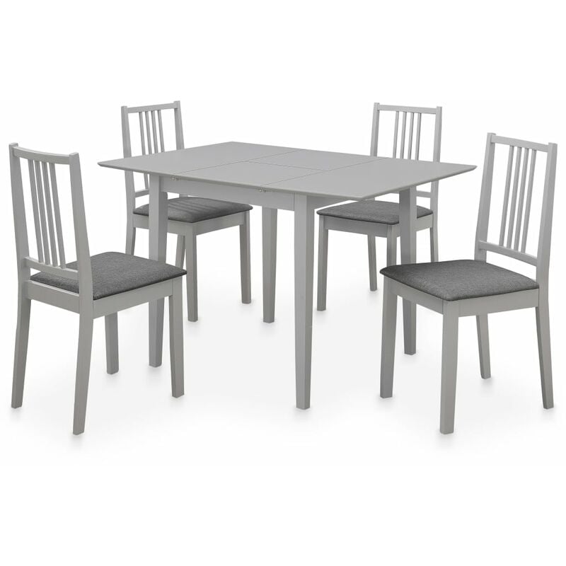 Juego de muebles de comedor 5 piezas MDF gris vidaXL