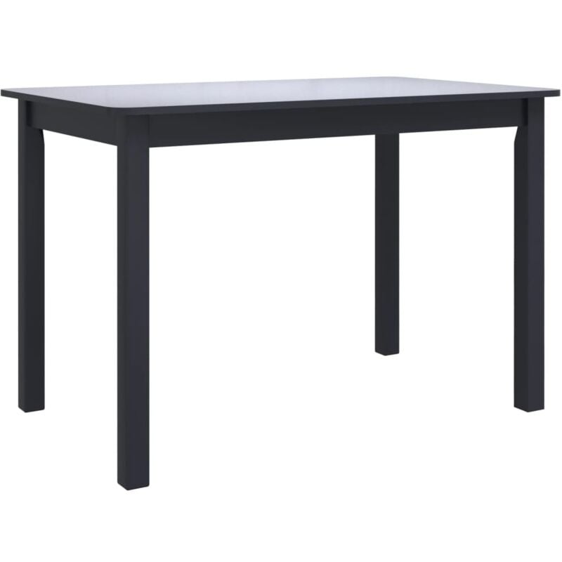 Mesa de comedor de madera maciza de caucho negro 114x71x75 cm vidaXL