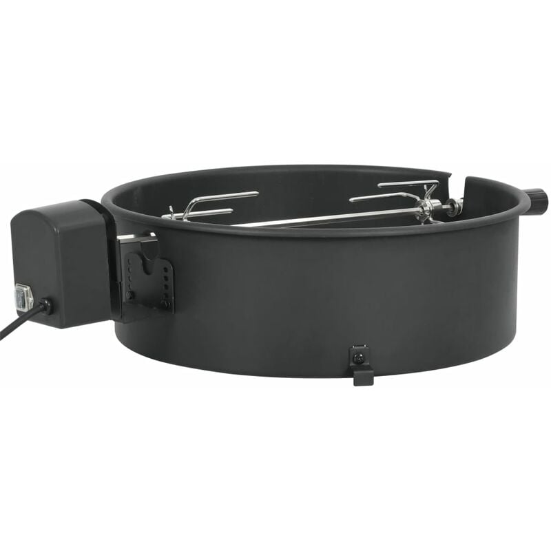 Kit de anillo asador de barbacoa negro 47 cm vidaXL