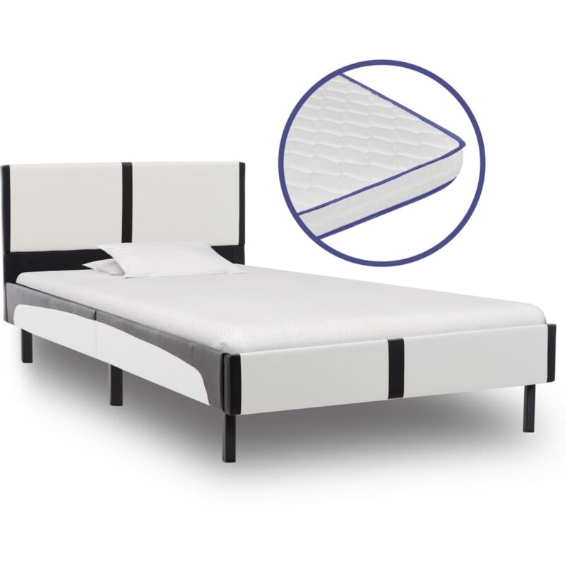 Cama Cuero Artificial vidaxl espuma de memoria 90x200 cm compatible con