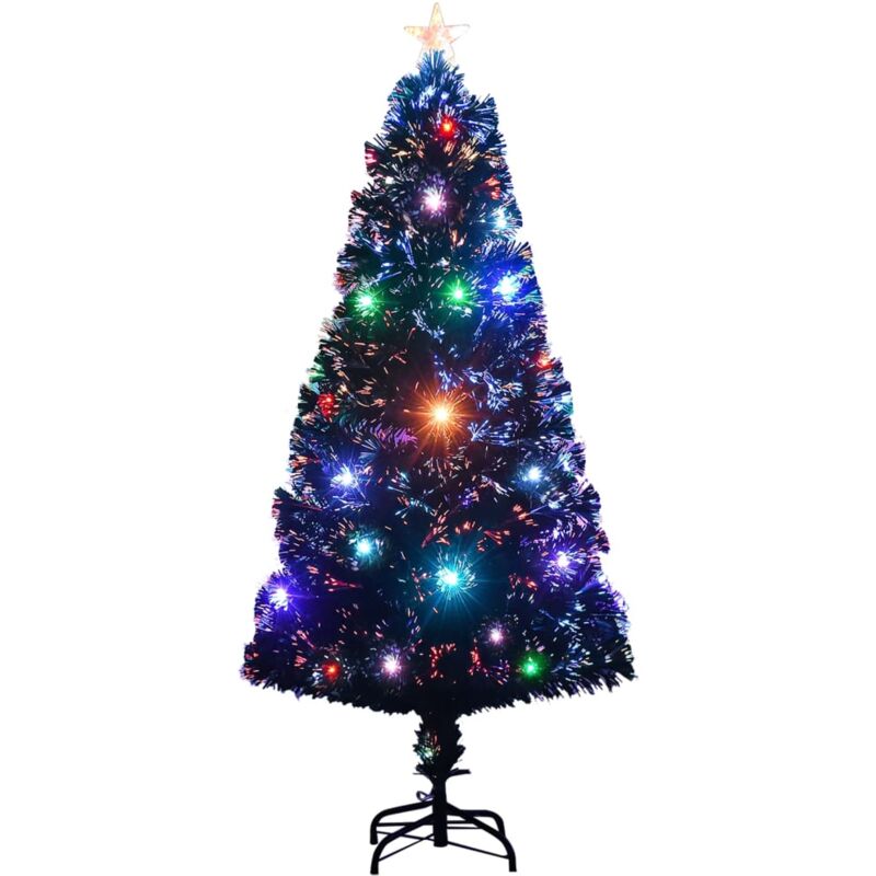 Árbol de Navidad artificial con soporte/LED 120 cm fibra óptica vidaXL