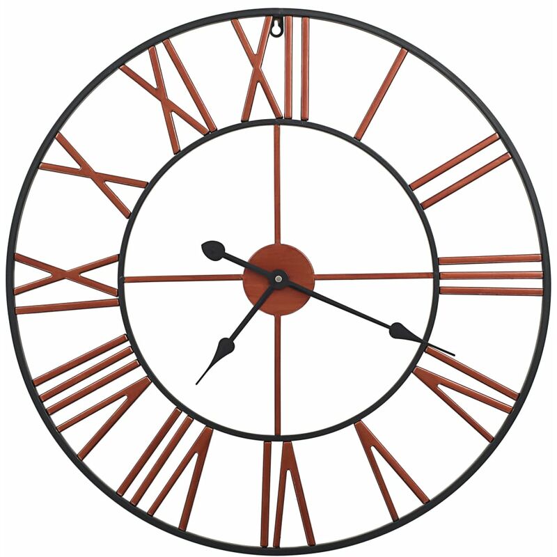 Reloj de pared de metal rojo 58 cm vidaXL