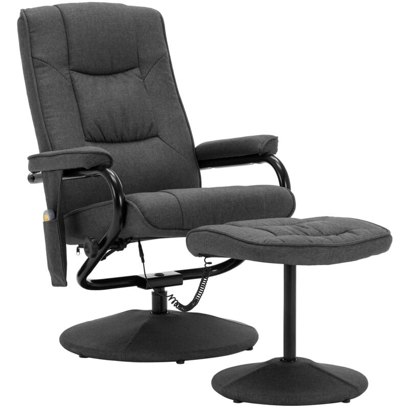 Vidaxl Masaje Tv reclinable con reposapiés tela gris oscuro mobiliario estilo y funcionalidad comodidad despacho apoyo pies 249316