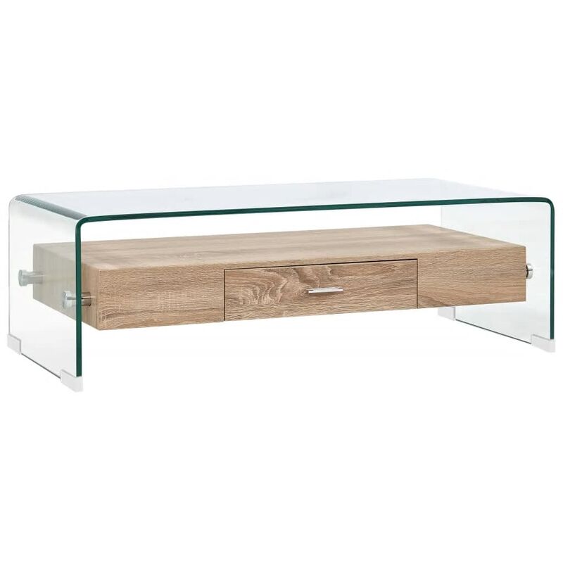 Mesa de centro de vidrio templado transparente 98x45x31 cm vidaXL