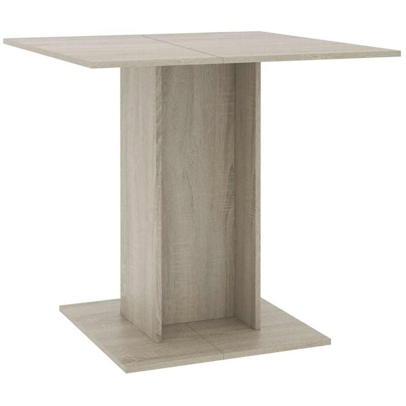 Mesa de comedor de madera contrachapada color roble 80x80x75 cm vidaXL