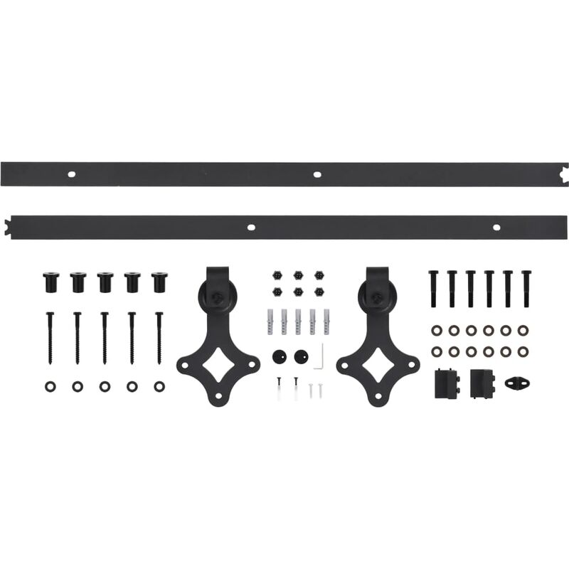 Kit De Herrajes Para Puertas Correderas Skien Acero Negro 200cm Vidaxl con  Ofertas en Carrefour