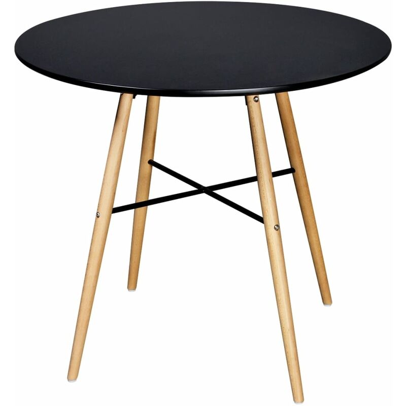 Mesa de comedor redonda MDF negra vidaXL