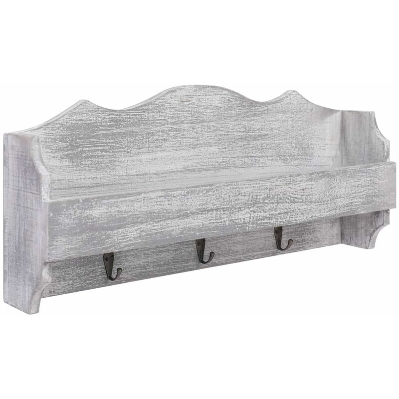 Perchero De Pared madera gris 50x10x23 cm 50 10 23