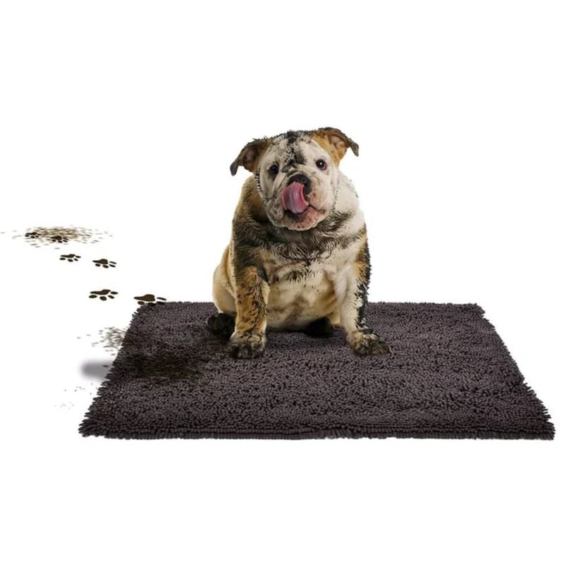 Alfombra limpieza de mascotas MagicClean gris oscuro 90x65 cm Duvoplus