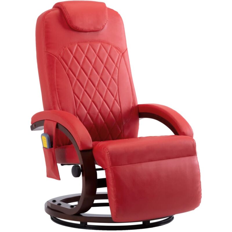 De Masaje Reclinable tv cuero rojo vidaxl