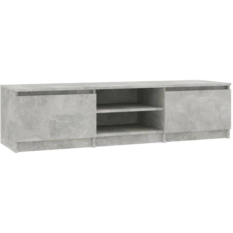 Mueble de TV madera contrachapada gris hormigón 140x40x35,5 cm vidaXL