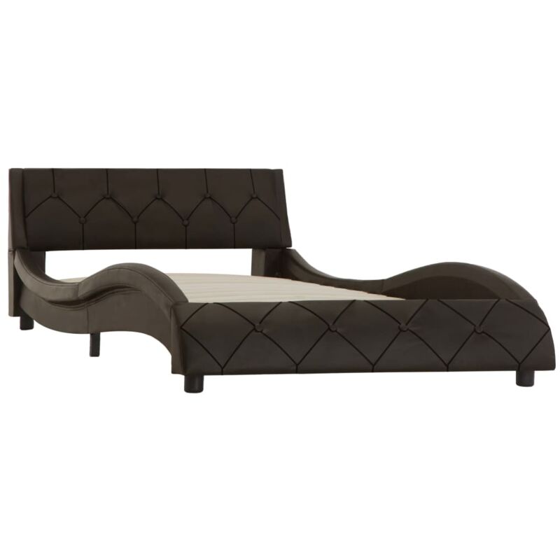 Estructura de cama de cuero sintético gris 90x200 cm vidaXL