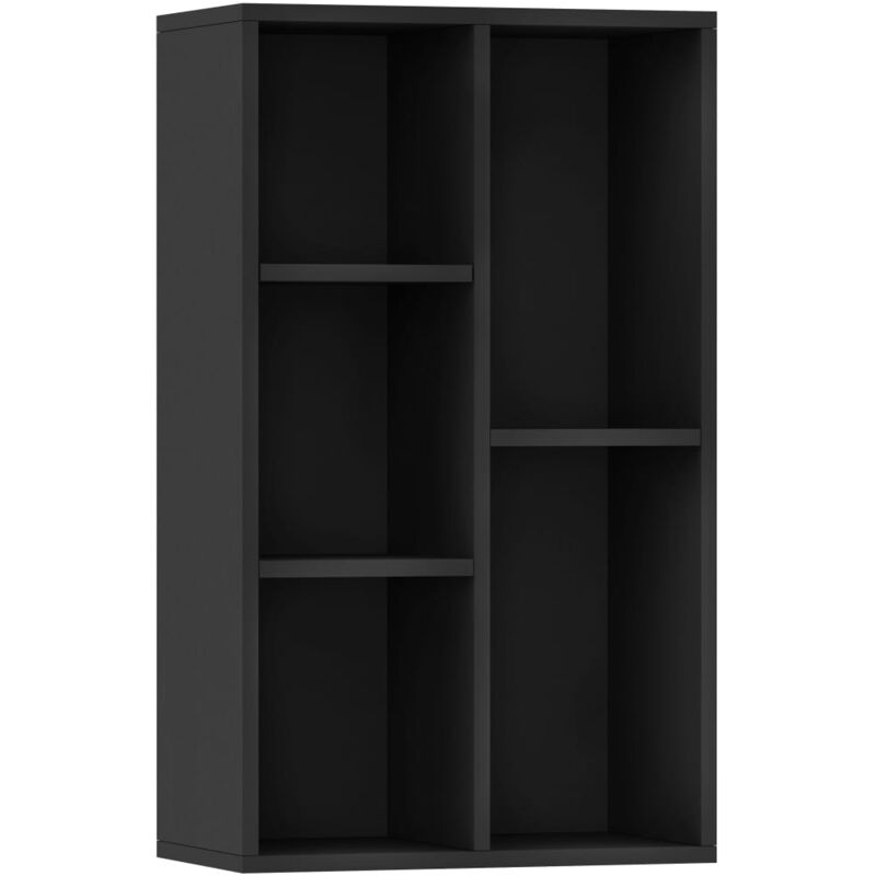 Estantería Vidaxl 800163 estanteríaaparador madera contrachapada negro 50x25x80 cm biblioteca buffet armario de libros 45 25 80 45x25x80