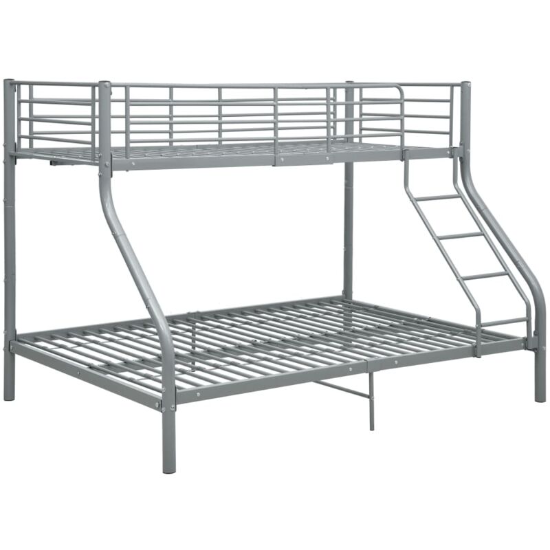 Estructura de litera de metal gris 140x200 cm/90x200 cm vidaXL