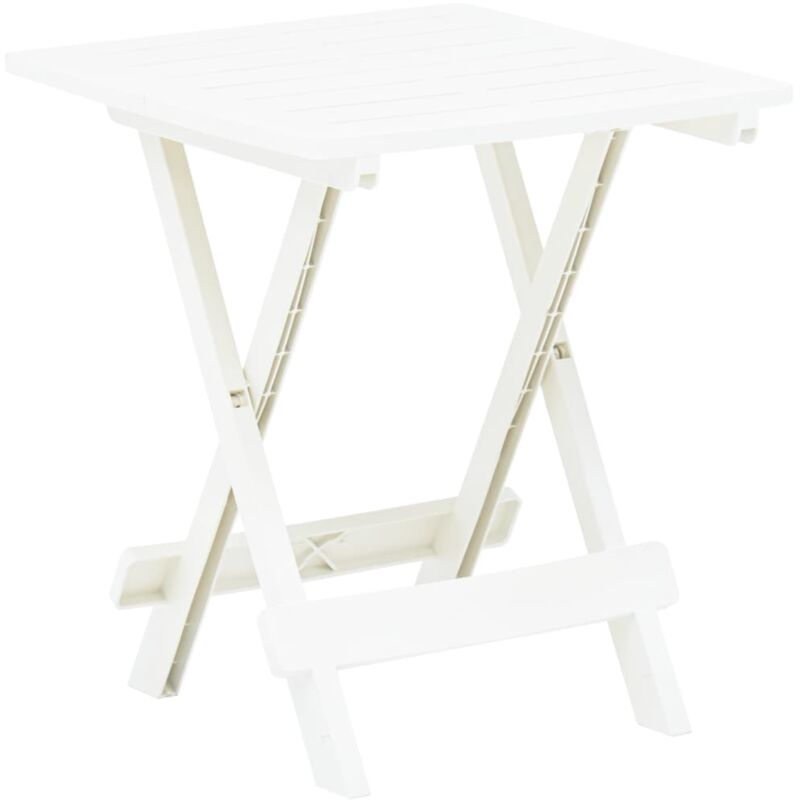 Mesa de jardín plegable de plástico blanco 45x43x50 cm vidaXL