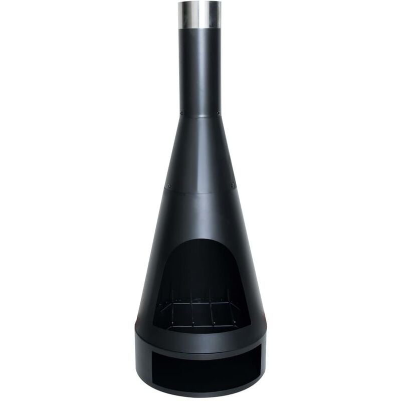 Chimenea Kingston de acero negro mate 43x120 cm RedFire