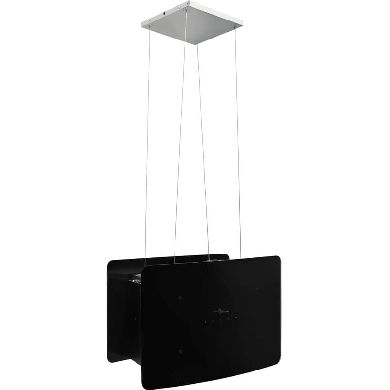 Campana Extractora Colgante lcd vidrio templado vidaxl decorativa isla 55cm cristal negro