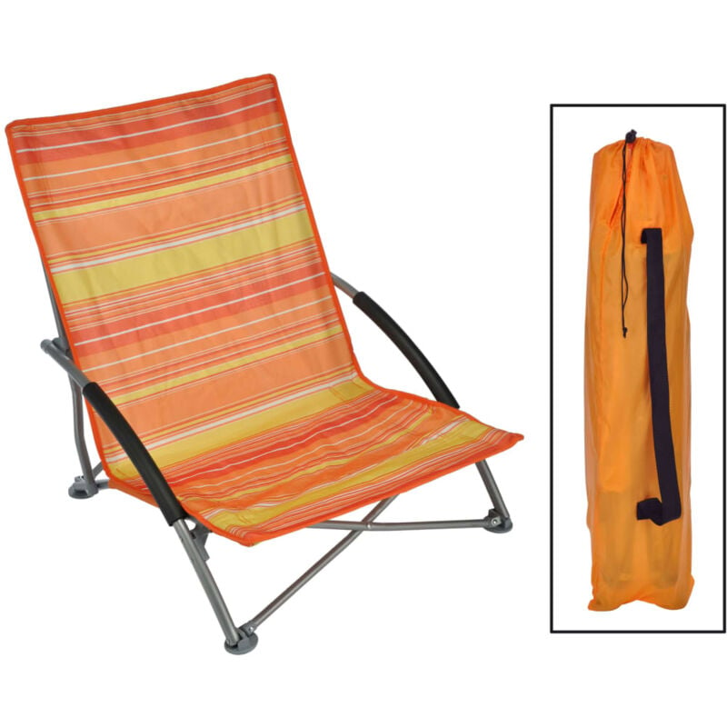 Silla de playa plegable naranja 65x55x25/65cm HI