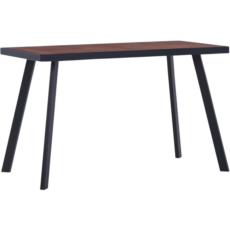 Mesa de comedor de MDF color madera oscuro y negro 120x60x75 cm vidaXL