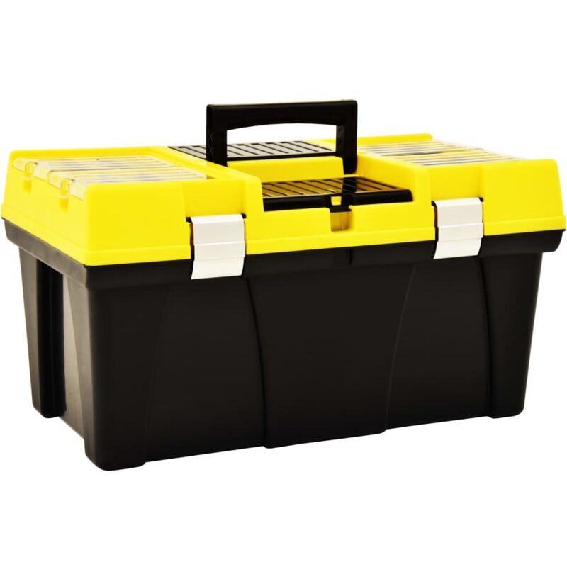 Caja de herramientas de plástico amarillo 595x337x316 mm vidaXL