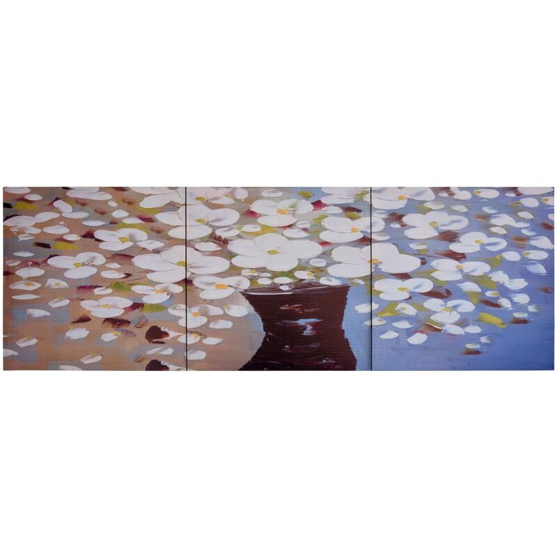 Set de lona para pared flores en jarrón multicolor 120x40 cm vidaXL