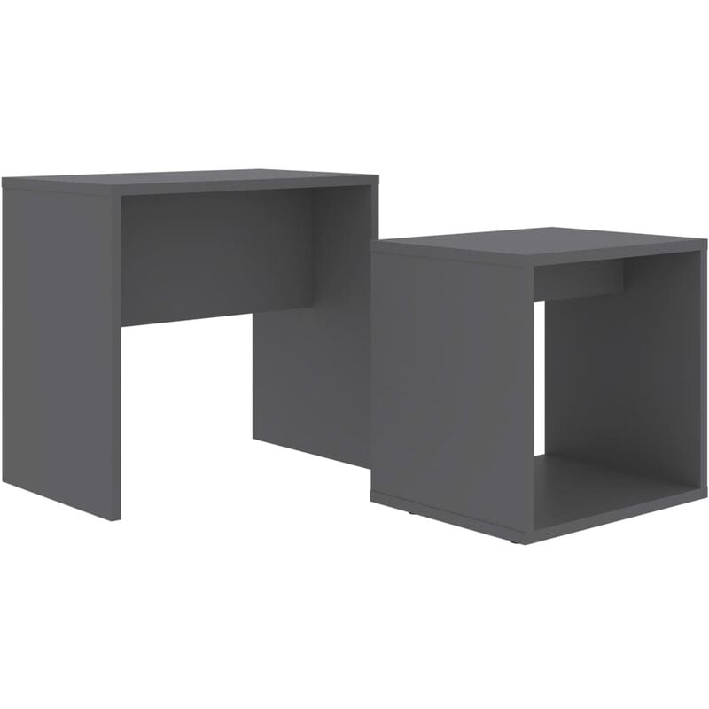 Juego De Mesas centro aglomerado gris 48x30x45 cm madera contrachapada 48x30x45cm 802887