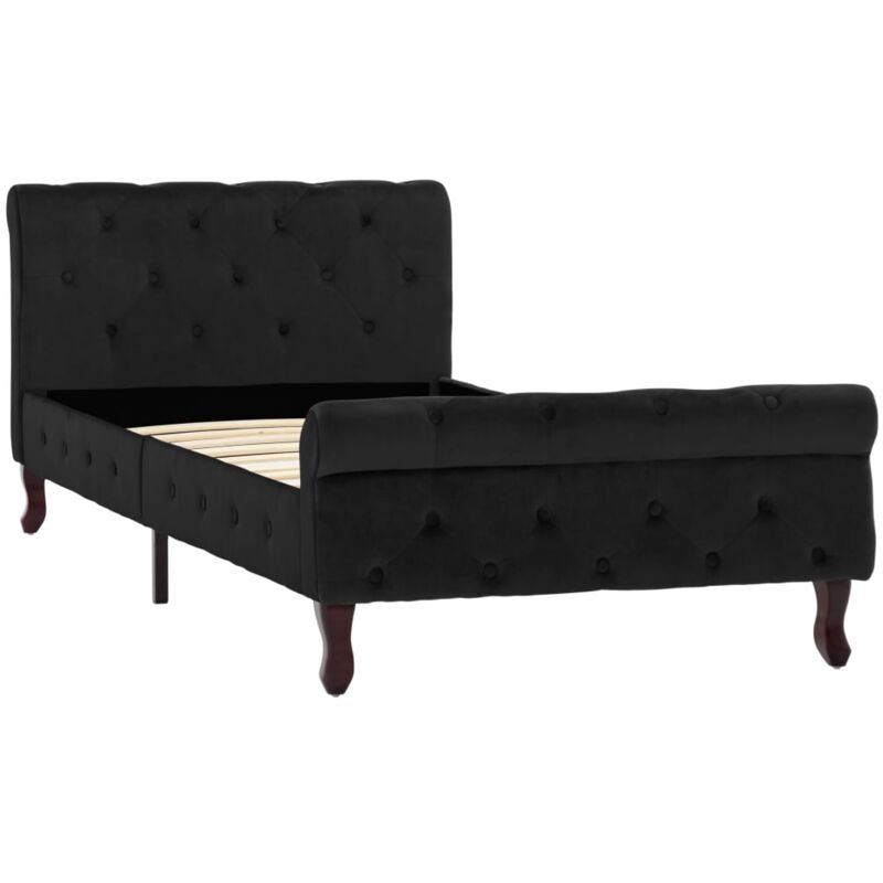 Estructura de cama de terciopelo negro 90x200 cm vidaXL
