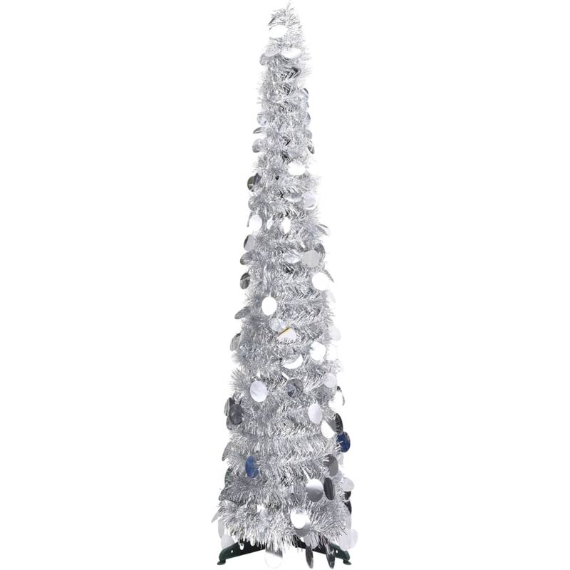 Árbol de Navidad artificial desmontable plateado PET 120 cm vidaXL