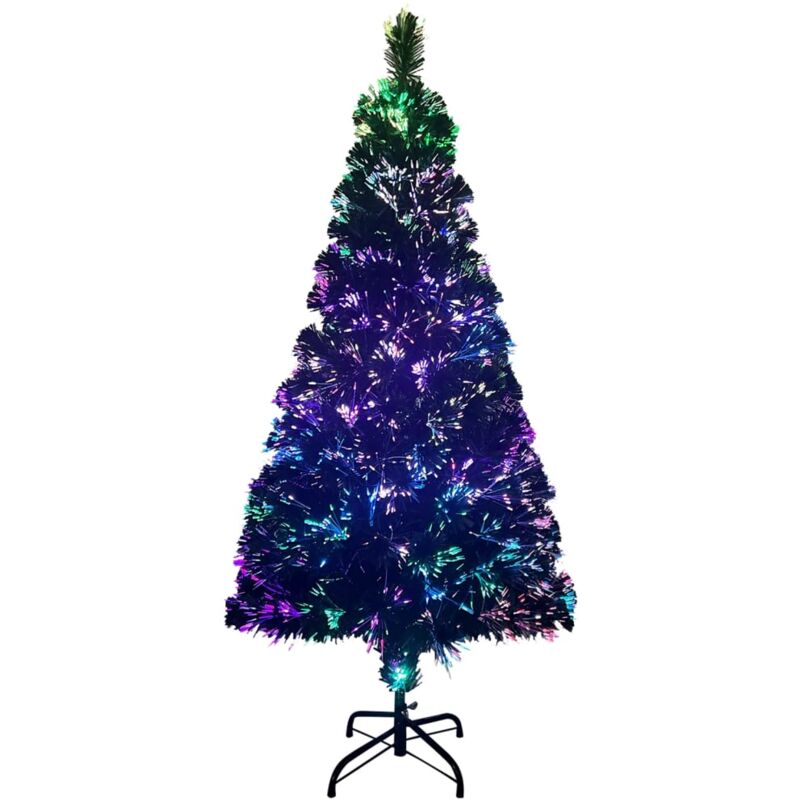 Árbol de Navidad artificial y soporte verde fibra óptica 120 cm vidaXL