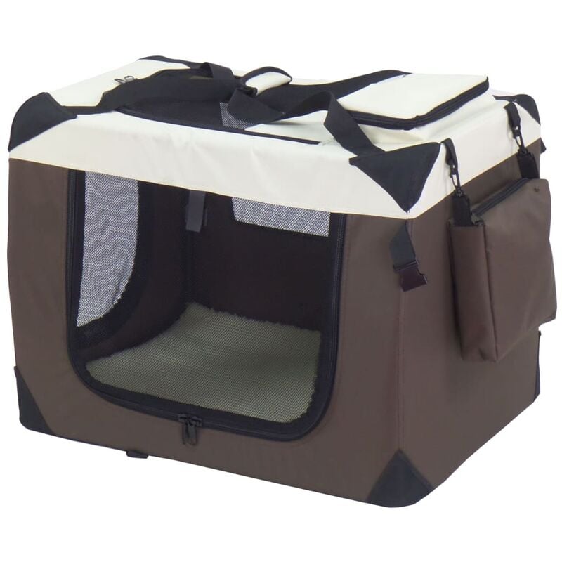 @Pet Transportín para perros nylon marrón 62x42x44 cm @Pet