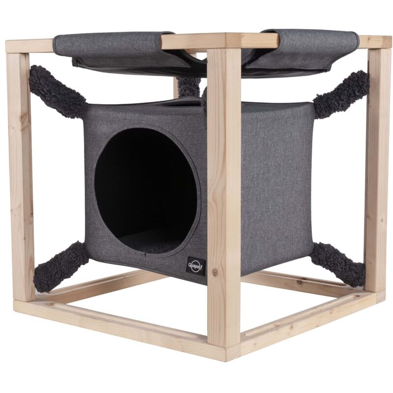 Quapas! Cama para gatos con hamaca Catcube gris M 54x54x54 cm Quapas!