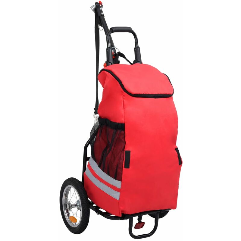 Remolque carrito de carga para bicicleta plegable rojo y negro vidaXL