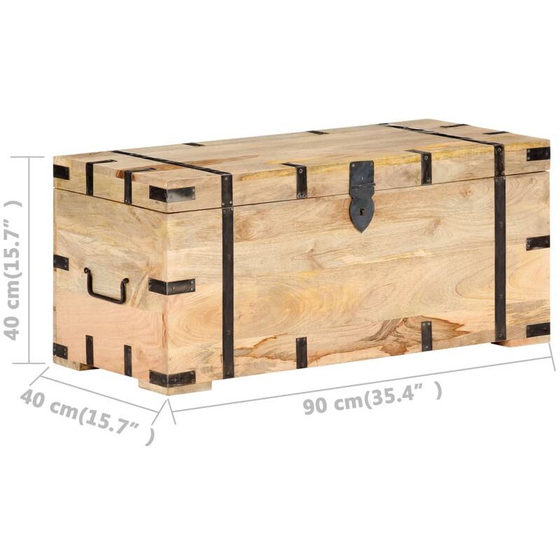 Set de 2 cajas de almacenaje de madera maciza reciclada