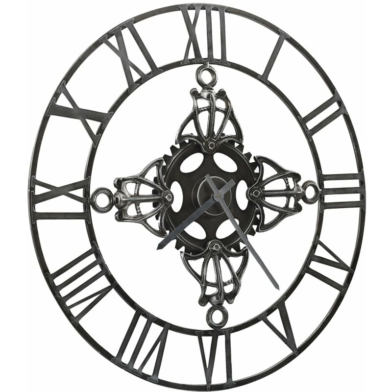 Reloj De Pared metal plateado 78 cm